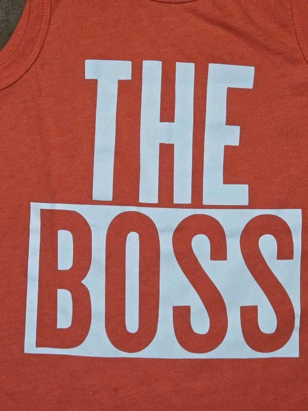 Kids Place Sport "The Boss" Orange Tank Top Sz Med 7/8 - Picture 5 of 9